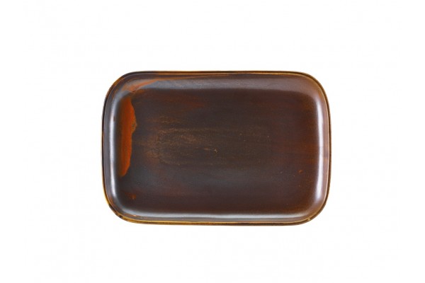 Terra Porcelain Rustic Copper Rectangular Plate 34.5 x 23.5cm