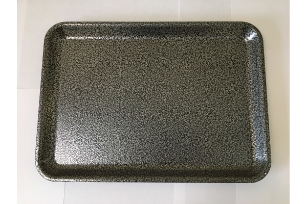 Galvanised steel tray 37x26 5x2cm hammered silver