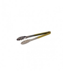 Genware Colour Coded Stainless Steel Tong 23cm Yellow