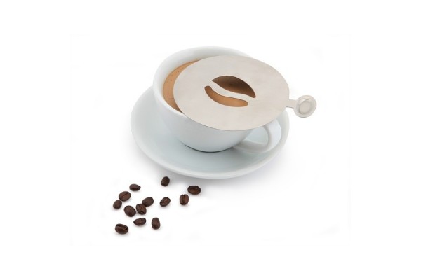 Genware Stainless Steel Coffee Stencil Bean Design