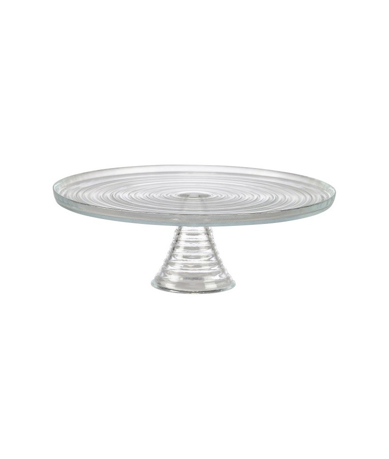 Clear Glass Cake Plates, Gold Band Pedestal Stand | Ruffle – Annieglass