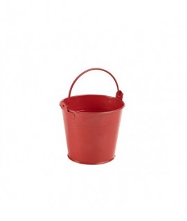 Galvanised Steel Serving Bucket 10cm Red