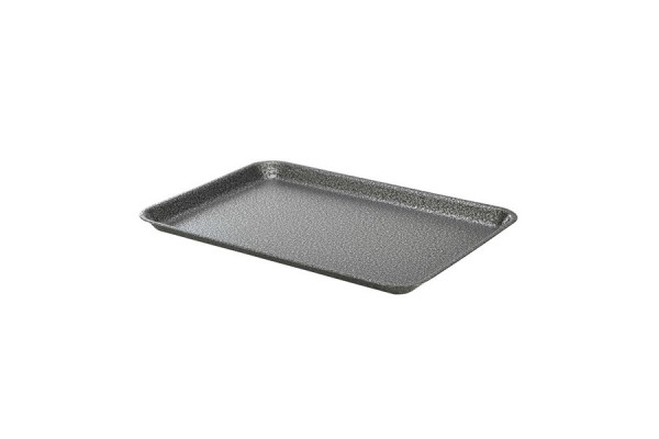 Galvanised Steel Tray 37x26.5x2cm Hammered Silver