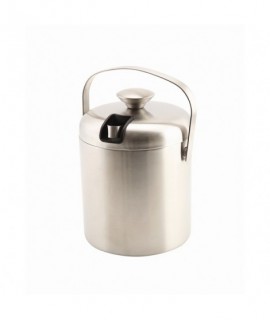Genware Insulated Stainless Steel Ice Bucket&Tong 1.2L