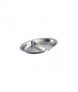 Stainless Steel 2 DIVISION Oval Banqueting Dish 20"