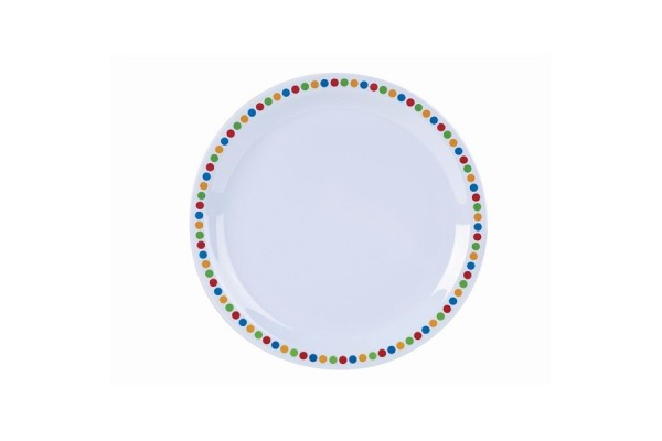 Genware Melamine 9" Plate- Coloured Circles