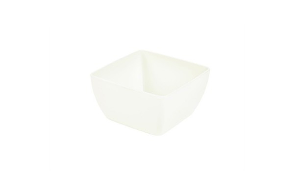 White Melamine Curved Square Bowl 15cm