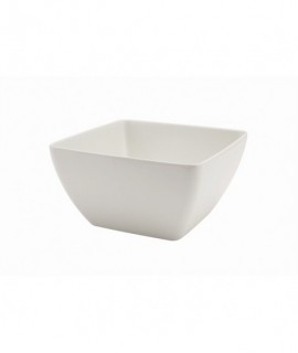 White Melamine Curved Square Bowl 19cm
