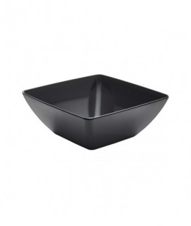 Black Melamine Curved Square Bowl 26.2cm