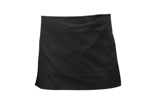 Black Short Apron W/ Split Pocket 70cm x 37cm