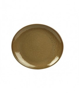 Terra Stoneware Rustic Brown Oval Plate 25x22cm