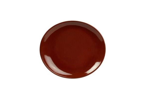 Terra Stoneware Rustic Red Oval Plate 25x22cm