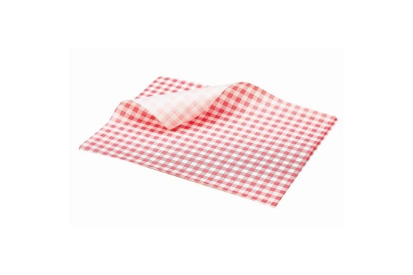 Greaseproof Paper Red Gingham Print 25 x 20cm