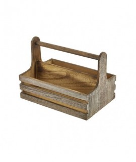 Rustic Wooden Table Caddy