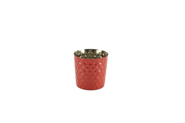 Stainless Steel Serving Cup Hammered 8.5 x 8.5cm Red