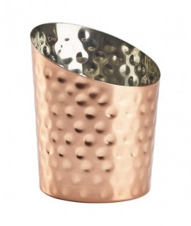 Copper Plated Hammered Angled Cone 11.6 x 9.5cm