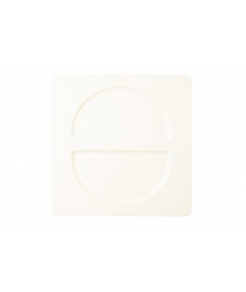 Square plate - 2 half-moon indents - Fennel