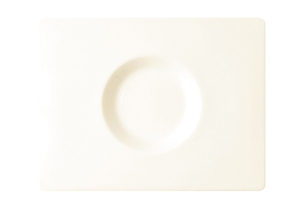 Rectangular plate - 1 round indent - Cinnamon