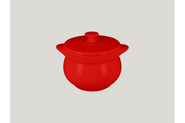 Round soup tureen & lid - ember