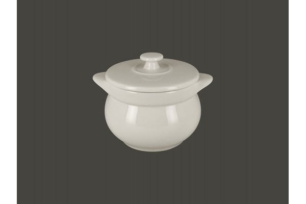 Round soup tureen & lid - sand