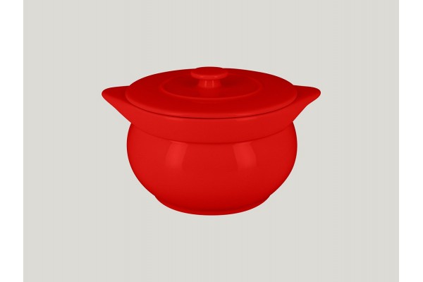 Round soup tureen & lid - ember