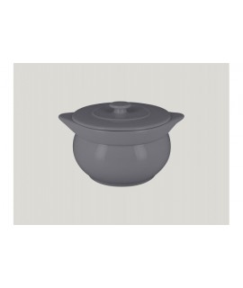 Round soup tureen & lid - stone
