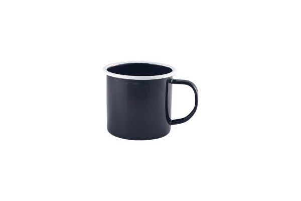 Enamel Mug Black with White Rim 36cl/12.5oz