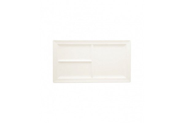 Rectangular tray - 3 compartments