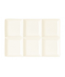 Rectangular plate - 6 compartments