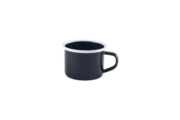 Enamel Mug Black with White Rim 12cl/4.2oz