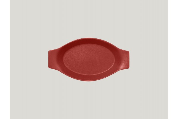 Oval dish with grip - magma