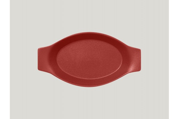 Oval dish with grip - magma