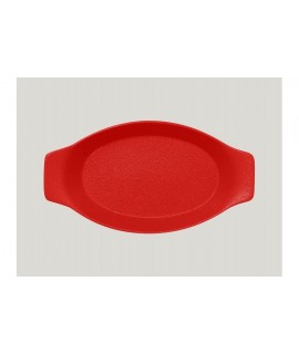 Oval dish with grip - ember