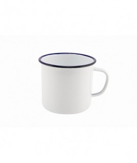 Enamel Mug White With Blue Rim 56.8cl / 20oz