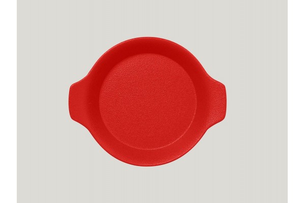 Round dish with grip - ember