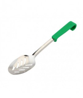Genware Plastic Handle Spoon Slotted Green