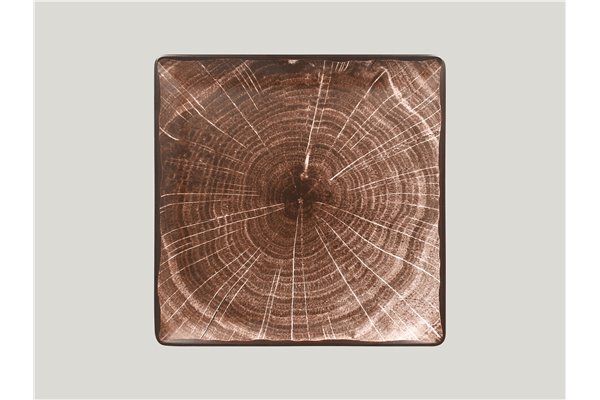 Square plate - Oak Brown