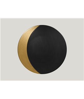 Round flat plate - black-gold