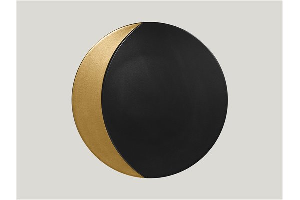Round flat plate - black-gold