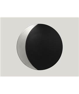 Round flat plate - black-silver