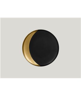 Round deep plate - black-gold
