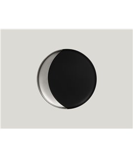 Round deep plate - black-silver