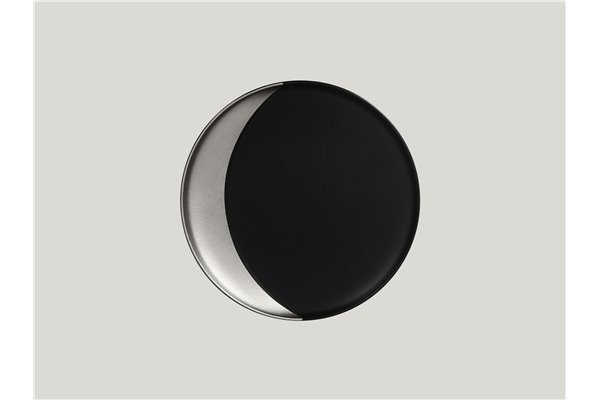 Round deep plate - black-silver