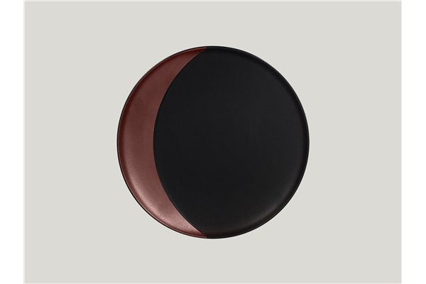 Round deep plate - black- bronze