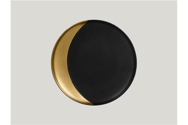 Round deep plate - black-gold