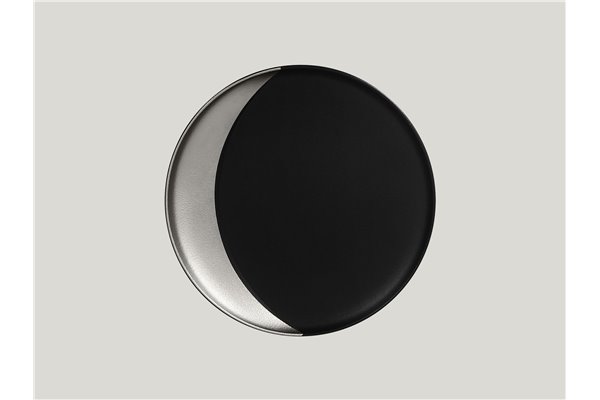Round deep plate - black- silver