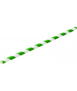 Paper Green Stripe Straw