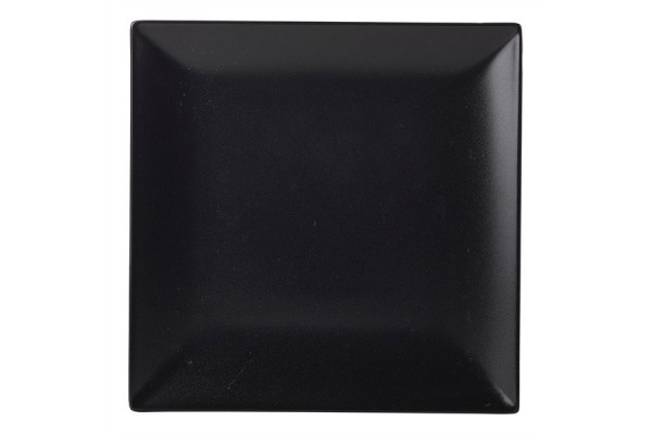 Luna Square Coupe Plate 26cm Black Stoneware