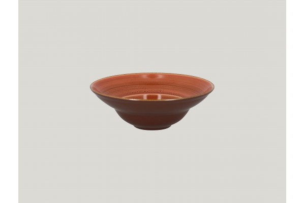 Extra deep round plate - coral