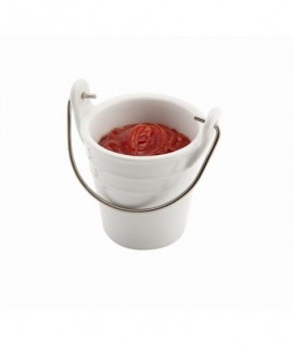 Porcelain Bucket W/ Stainless Steel Handle 6.5cm 10cl